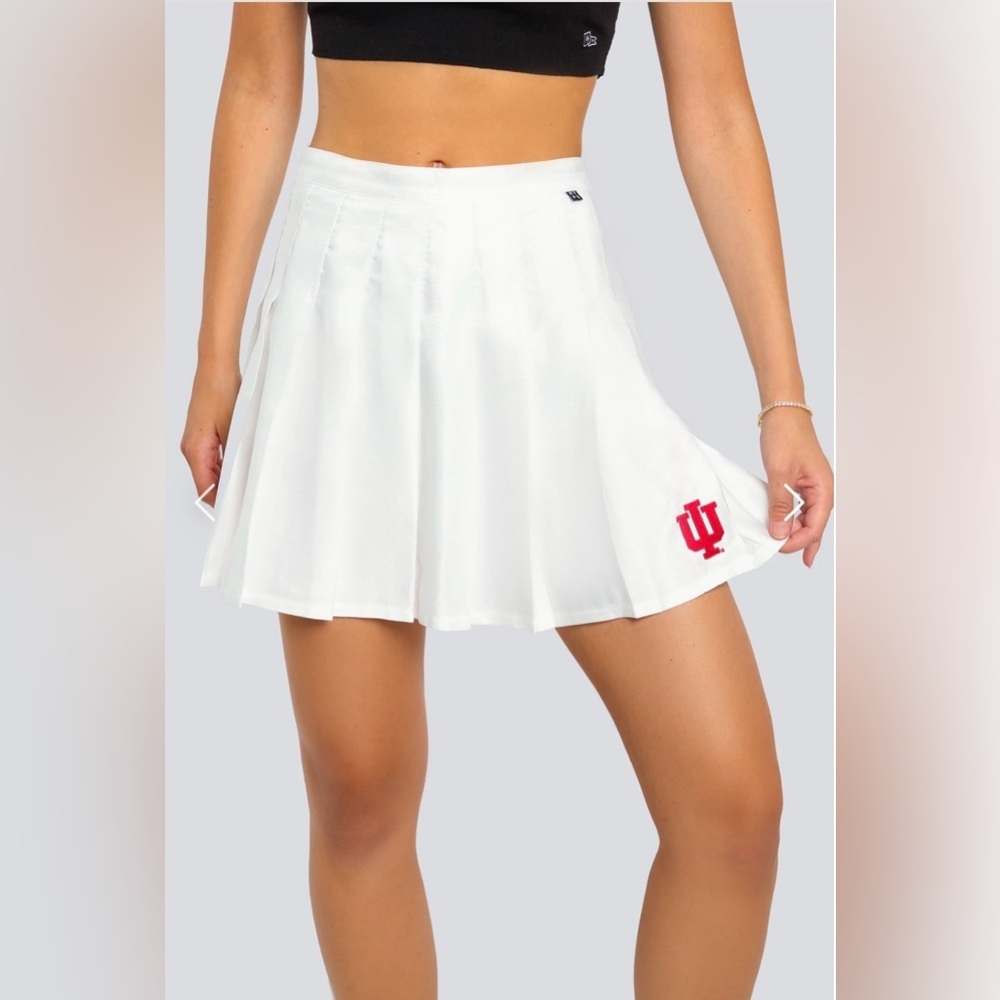 Hype and Vice Indiana University IU Hoosiers Tennis Skirt in White Size Medium